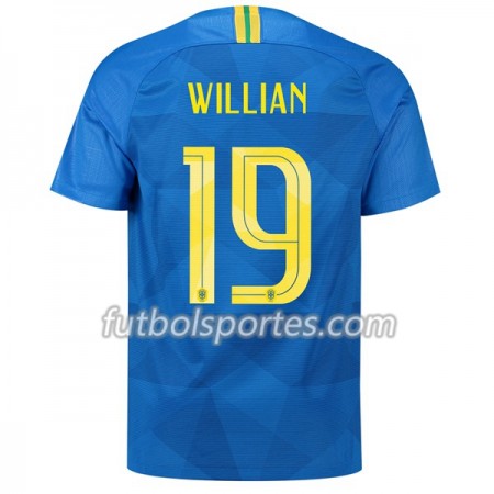 Camisetas Brasil Willian 19 Segunda Equipacion Mundial 2018